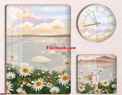 File ảnh File gốc in bộ tranh decor treo tráng gương canvas GB15529 (gốc) in PP, decal