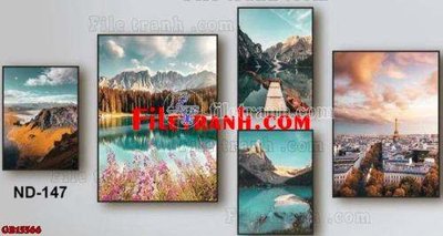 File gốc File gốc in bộ tranh decor treo tráng gương canvas GB15566 (in mica) làm bảng hiệu