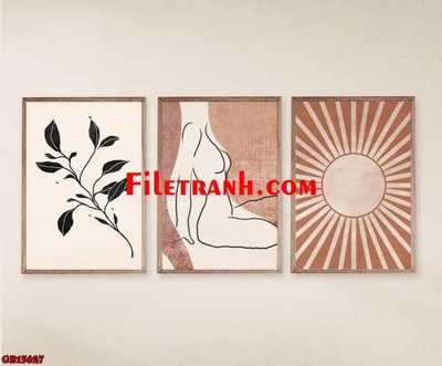 File in mica File gốc in bộ tranh decor treo tráng gương canvas GB15627 (ảnh gốc) đẹp