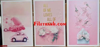 File in mica File gốc in bộ tranh decor treo tráng gương canvas GB15676 (bản gốc) làm vách ngăn