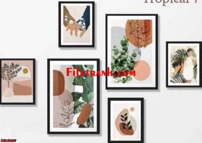 Cung cấp file tranh gốc File gốc in bộ tranh decor treo tráng gương canvas GB15689 độc quyền
