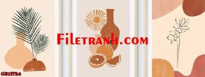 File gốc File gốc in bộ tranh decor treo tráng gương canvas GB15724 (in lụa) trang trí tường