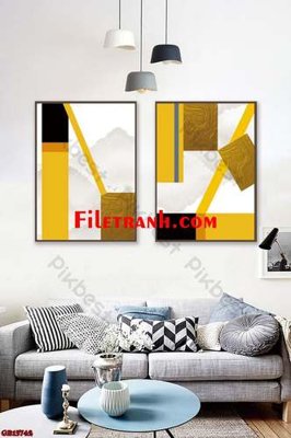 File gốc File gốc in bộ tranh decor treo tráng gương canvas GB15742 (thiết kế) độc quyền