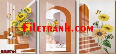 File tranh ảnh gốc File gốc in bộ tranh decor treo tráng gương canvas GB15744 dùng cho in khổ lớn