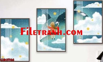 File gốc File gốc in bộ tranh decor treo tráng gương canvas GB15766 (cho in UV) siêu nét
