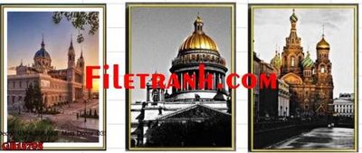 File tranh File gốc in bộ tranh decor treo tráng gương canvas GB15795 (bản gốc) treo tường