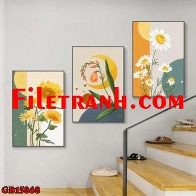 File in trần File gốc in bộ tranh decor treo tráng gương canvas GB15868 (file gốc) xuyên sáng