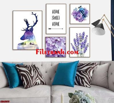 File gốc File gốc in bộ tranh decor treo tráng gương canvas GB15875 (thiết kế) cho in ấn