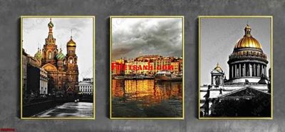 Hình ảnh file gốc in lụa File gốc in bộ tranh decor treo tráng gương canvas GB15901