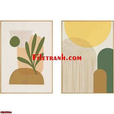 File ảnh File gốc in bộ tranh decor treo tráng gương canvas GB15924 (gốc) in PP, decal