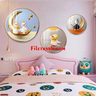 File gốc File gốc in bộ tranh decor treo tráng gương canvas GB15938 (dành cho trang trí nội thất)