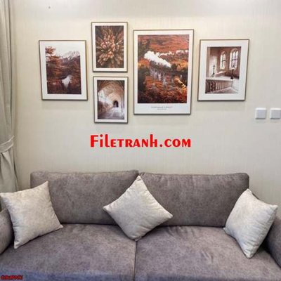 File in trần File gốc in bộ tranh decor treo tráng gương canvas GB15953 (file gốc) hoa văn 3D