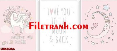 File gốc File gốc in bộ tranh decor treo tráng gương canvas GB16024 (in lụa) hoa văn cổ điển