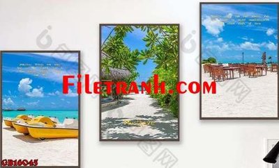 File gốc File gốc in bộ tranh decor treo tráng gương canvas GB16045 (thiết kế) cho in ấn
