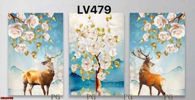 File gốc File gốc in bộ tranh decor treo tráng gương canvas GB16098 (in lụa) tranh thuận buồm