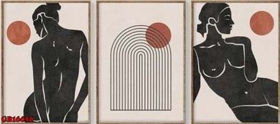 File tranh gốc File gốc in bộ tranh decor treo tráng gương canvas GB16656 (sắc nét từng chi tiết)