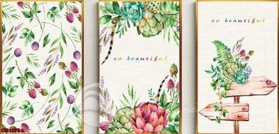 Download file gốc File gốc in bộ tranh decor treo tráng gương canvas GB16784 (in lụa) hoa lá