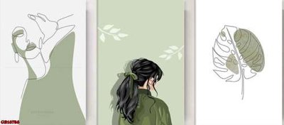 File tranh File gốc in bộ tranh decor treo tráng gương canvas GB16786 (bản gốc) in lụa dán tường