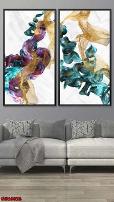 File tranh File gốc in bộ tranh decor treo tráng gương canvas GB16832 (bản gốc) treo phòng ăn