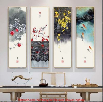 File gốc File gốc in bộ tranh decor treo tráng gương canvas GB18017 (in mica) cắt laser