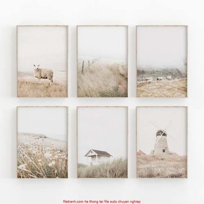 File tranh gốc File gốc in bộ tranh decor treo tráng gương canvas GB18027 (sắc nét từng chi tiết)