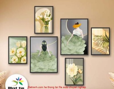 Mua file gốc File gốc in bộ tranh decor treo tráng gương canvas GB18058 (chất lượng) tại Filetranh.com