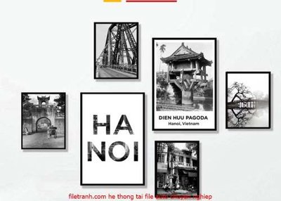 File tranh quảng cáo File gốc in bộ tranh decor treo tráng gương canvas GB18165 (download file gốc)