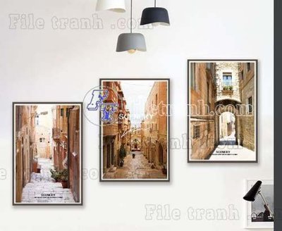 File tranh File gốc in bộ tranh decor treo tráng gương canvas GB20012 (file gốc) chuẩn màu in