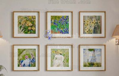 File tranh File gốc in bộ tranh decor treo tráng gương canvas GB20055 (gốc) chủ đề con người