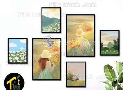 File in lụa File gốc in bộ tranh decor treo tráng gương canvas GB20151 (tân cổ điển) File gốc in bộ tranh decor treo tráng gương canvas GB20151