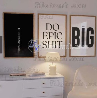 Tải file File gốc in bộ tranh decor treo tráng gương canvas GB20290 (gốc) chủ đề tôn giáo