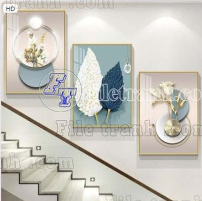 File gốc File gốc in bộ tranh decor treo tráng gương canvas GB20312 (thiết kế) cho in ấn