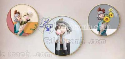 File tranh File gốc in bộ tranh decor treo tráng gương canvas GB20333 (gốc) in backlit film