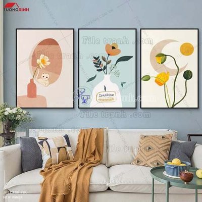 File ảnh File gốc in bộ tranh decor treo tráng gương canvas GB20339 (gốc) dùng in Pano