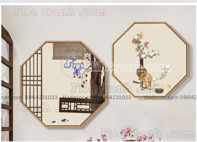 File tranh File gốc in bộ tranh decor treo tráng gương canvas GB20350 (ảnh gốc) chi tiết rõ ràng