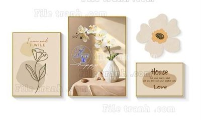 File gốc File gốc in bộ tranh decor treo tráng gương canvas GB20391 (cho in ấn) từ kho Filetranh