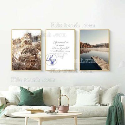 File in trần File gốc in bộ tranh decor treo tráng gương canvas GB20458 (bản gốc 3D) sống động