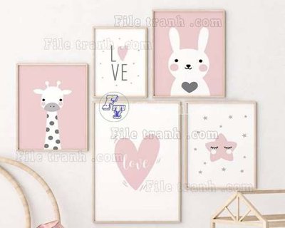 File gốc File gốc in bộ tranh decor treo tráng gương canvas GB20466 (phong cách) châu Âu