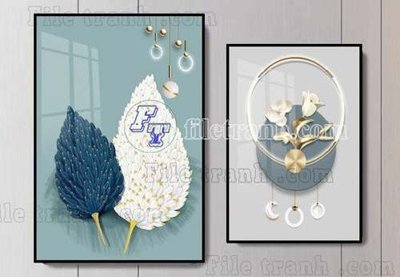 File tranh File gốc in bộ tranh decor treo tráng gương canvas GB20728 (ảnh gốc) in trần xuyên sáng