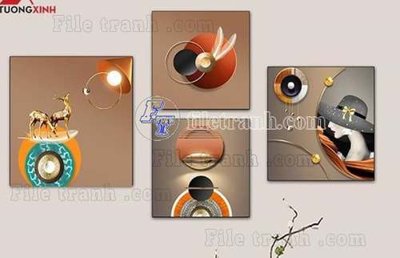 File gốc File gốc in bộ tranh decor treo tráng gương canvas GB20762 (in lụa) tranh thuận buồm