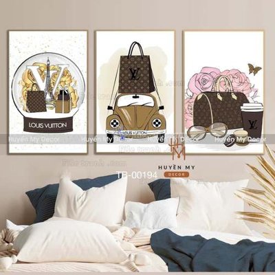 File gốc File gốc in bộ tranh decor treo tráng gương canvas GB20768 (in lụa) hoa văn cổ điển