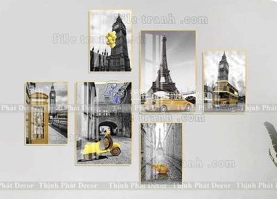 File in mica File gốc in bộ tranh decor treo tráng gương canvas GB20844 (bản gốc) siêu trong