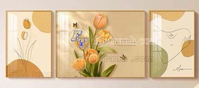 File tranh File gốc in bộ tranh decor treo tráng gương canvas GB21078 (gốc) in vải canvas