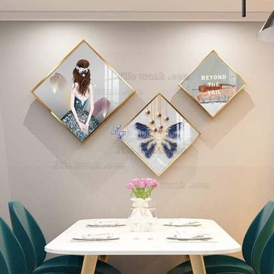 File gốc File gốc in bộ tranh decor treo tráng gương canvas GB21260 (trang trí) phòng ngủ
