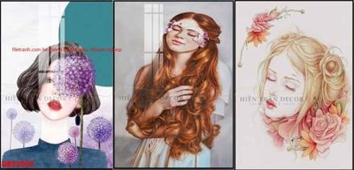 File tranh File gốc in bộ tranh decor treo tráng gương canvas GB22022 (gốc) in vải canvas