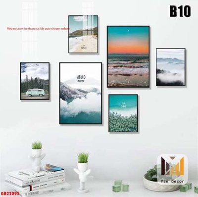 File tranh in tráng gương File gốc in bộ tranh decor treo tráng gương canvas GB22095 (siêu nét)