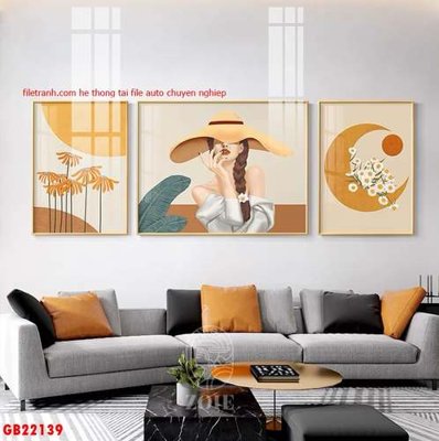 File gốc File gốc in bộ tranh decor treo tráng gương canvas GB22139 (in tráng gương) sang trọng