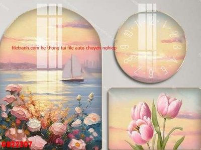 File tranh File gốc in bộ tranh decor treo tráng gương canvas GB22207 (ảnh gốc) chi tiết rõ ràng