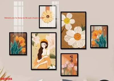 File gốc File gốc in bộ tranh decor treo tráng gương canvas GB22286 (AI/EPS) cho in ấn