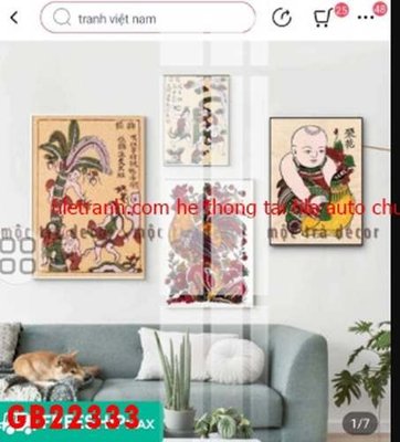 File ảnh File gốc in bộ tranh decor treo tráng gương canvas GB22333 (gốc) in poster